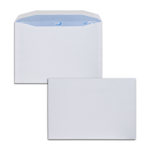 Boite de 250 enveloppes patte trapèze blanches C4 229x324 90 g/m² gommées