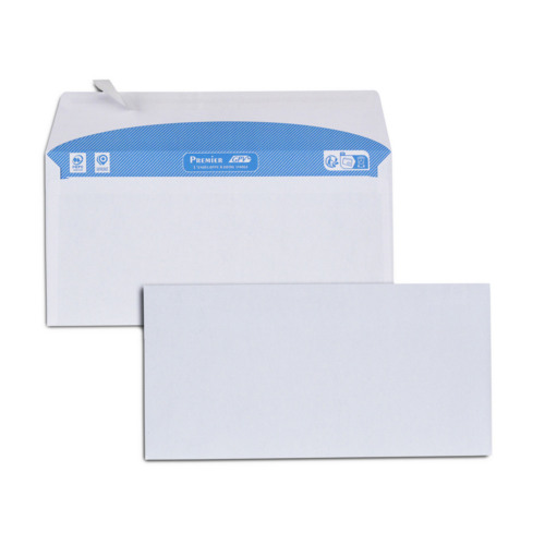 Boîte de 500 enveloppes blanches DL 110x220 80 g/m² bande de protection