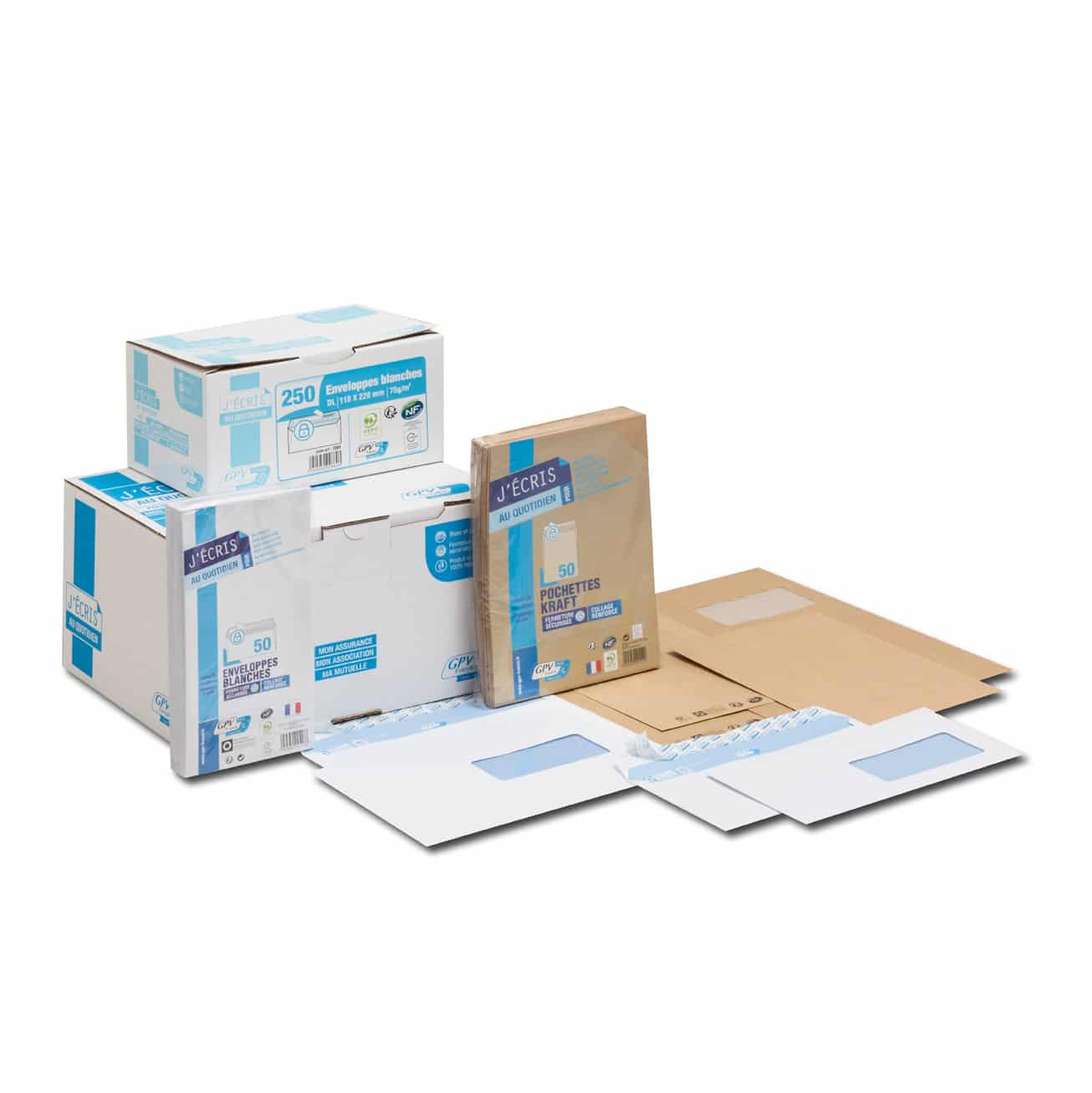 Paquet 50x Enveloppes C4 229x324mm GPV - blanc - bande détachable