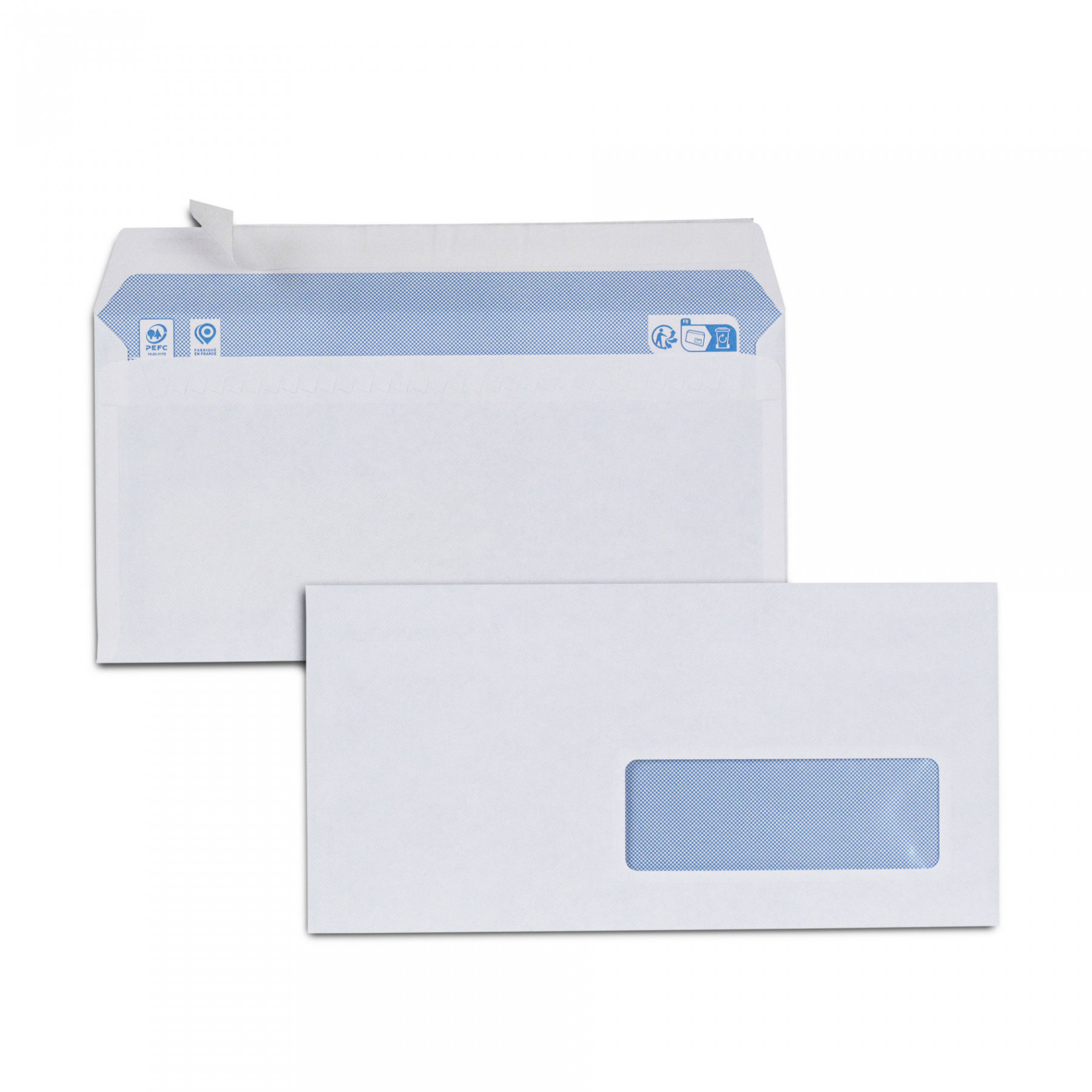 Enveloppe blanche 205 x 205 mm 120g sans fenêtre - autocollante