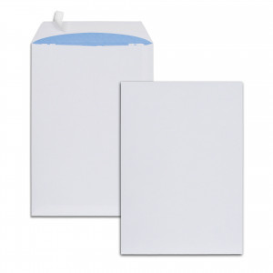 Boîte de 250 pochettes blanches C4 229x324 100 g/m² bande de protection
