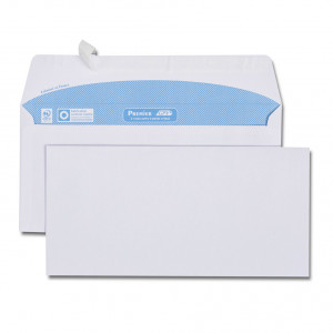 Boîte de 500 enveloppes blanches DL 110x220 80 g/m² bande de protection