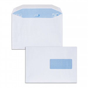 Boite de 500 enveloppes patte trapèze blanches C5 162x229 80 g/m² fenêtre 45x100 gommées