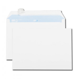 Boîte de 250 enveloppes blanches C4 229x324 90 g/m² bande de protection