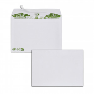 Boite de 500 enveloppes extra blanches 100% recyclées C5 162x229 80 g/m² bande de protection