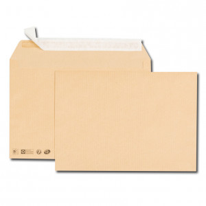 Boîte de 250 enveloppes kraft brun C4 229x324 90 g/m² bande de protection