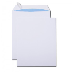 Boîte de 250 pochettes blanches 24 260x330 120 g/m² bande de protection