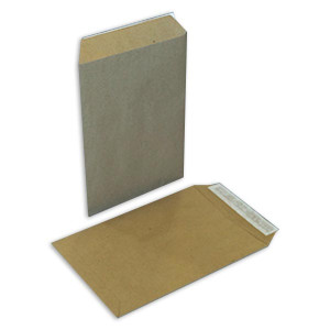 Boîte de 500 pochettes kraft brun B5 176x250 90g/m² bande de protection - PSPK176