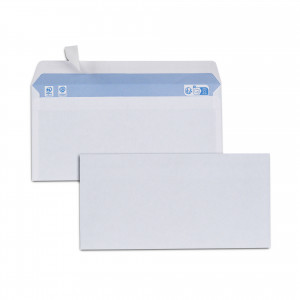 Boîte de 500 enveloppes blanches DL 110x220 80 g/m² bande de protection