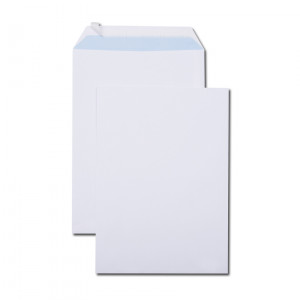 Boîte de 250 pochettes blanches C4 229x324 90 g/m² bande de protection