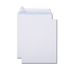 Boîte de 250 pochettes blanches 24 260x330 90 g/m² bande de protection