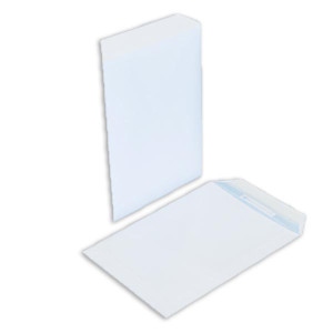 Boîte de 500 pochettes blanches C5 162x229 90 g/m² bande de protection - PSP162