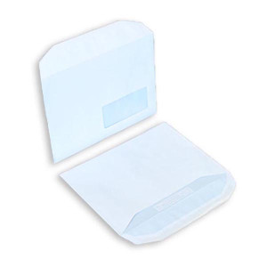 Boite de 500 enveloppes patte trapèze blanches C5 162x229 80 g/m²fenêtre basse 45x100 gommées - EMFB162