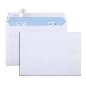 Boîte de 500 enveloppes blanches C5 162x229 80 g/m² bande de protection