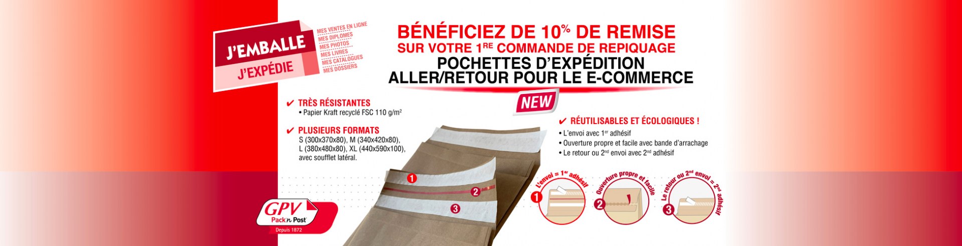Nouveau ! les pochettes d’expédition Aller/retour